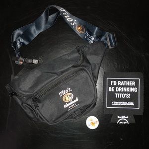 Tito’s Vodka Black Fanny Pack, Koozie, Dog Button
